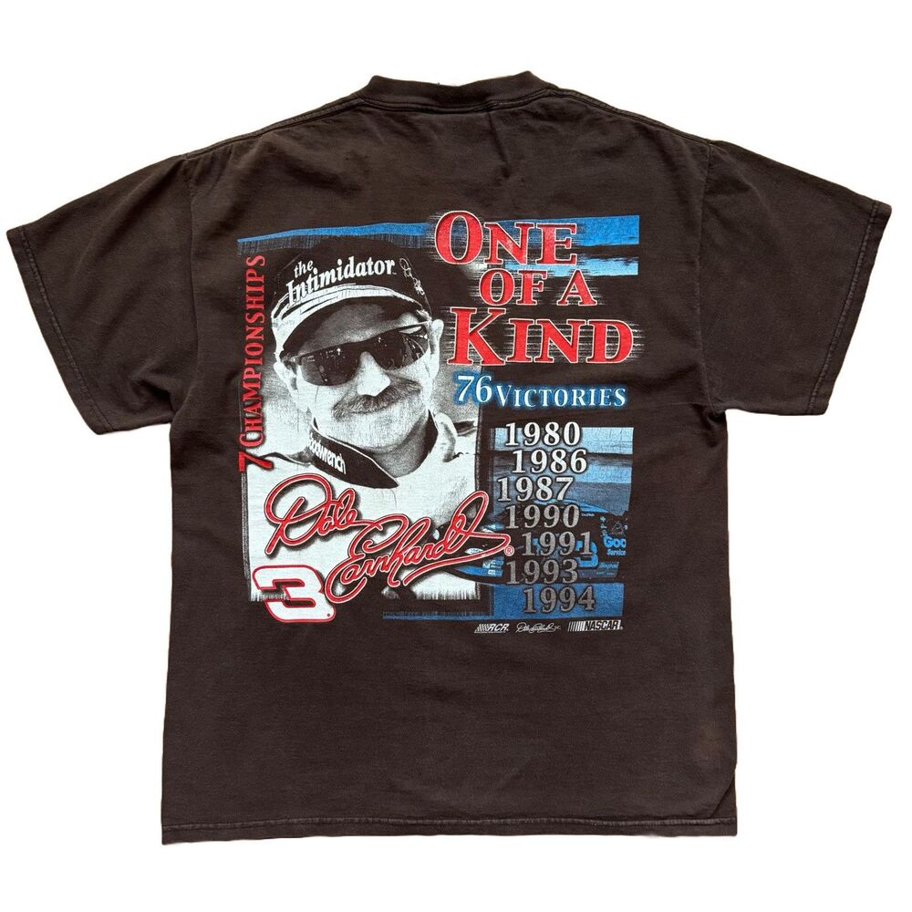 Vintage 90s Dale Earnhardt One Of A Kind Black Shirt Nascar Racing Size L Thrash
